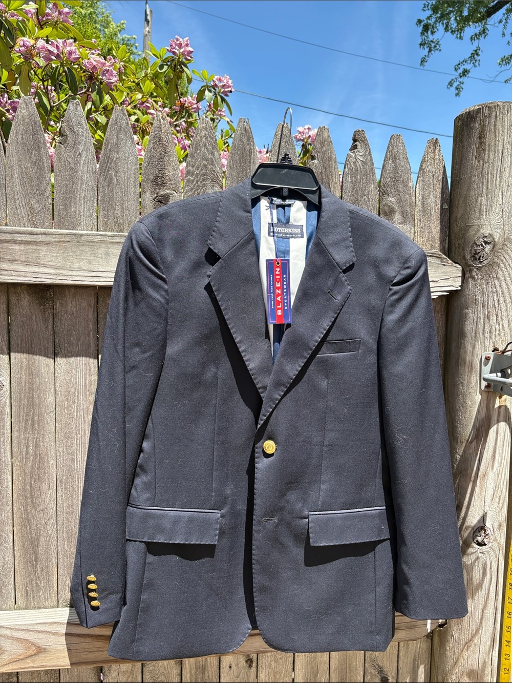 Hotchkiss School 40R navy wool blend blazer. NWT!!